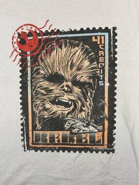 Star Wars Men's T Shirt Chewbacca Chewwy Rebel Stamp Graphic Tee Size Large L